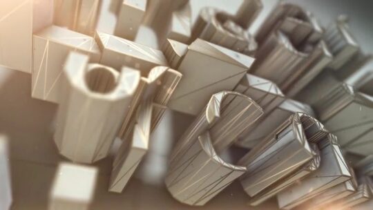 Architectural Gold Concrete Logo – Modern Structural Intro – E422